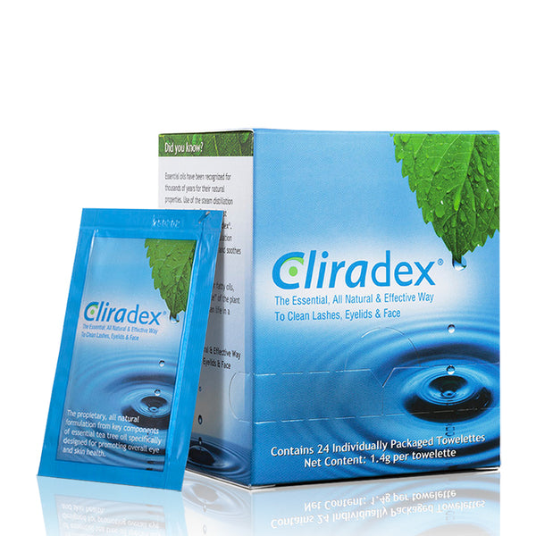 Cliradex - Premium Eyelid Cleansing Wipes (24 Individually Wrapped Wipes)
